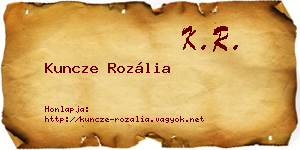 Kuncze Rozália névjegykártya